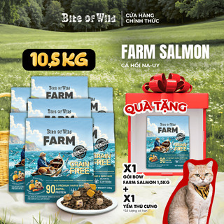 Hạt Cho Mèo Bite Of Wild Farm Cá Hồi Combo 7 Gói 1.5KG, 90% Đạm Động Vật, Giàu Taurine & Arginine