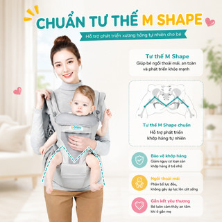 Địu Em Bé Bệ Ngồi Cho Coniu Smart - Trợ Lực Cho Bé Địu Lưng Đa Năng Đệm Ngồi Chống Trượt