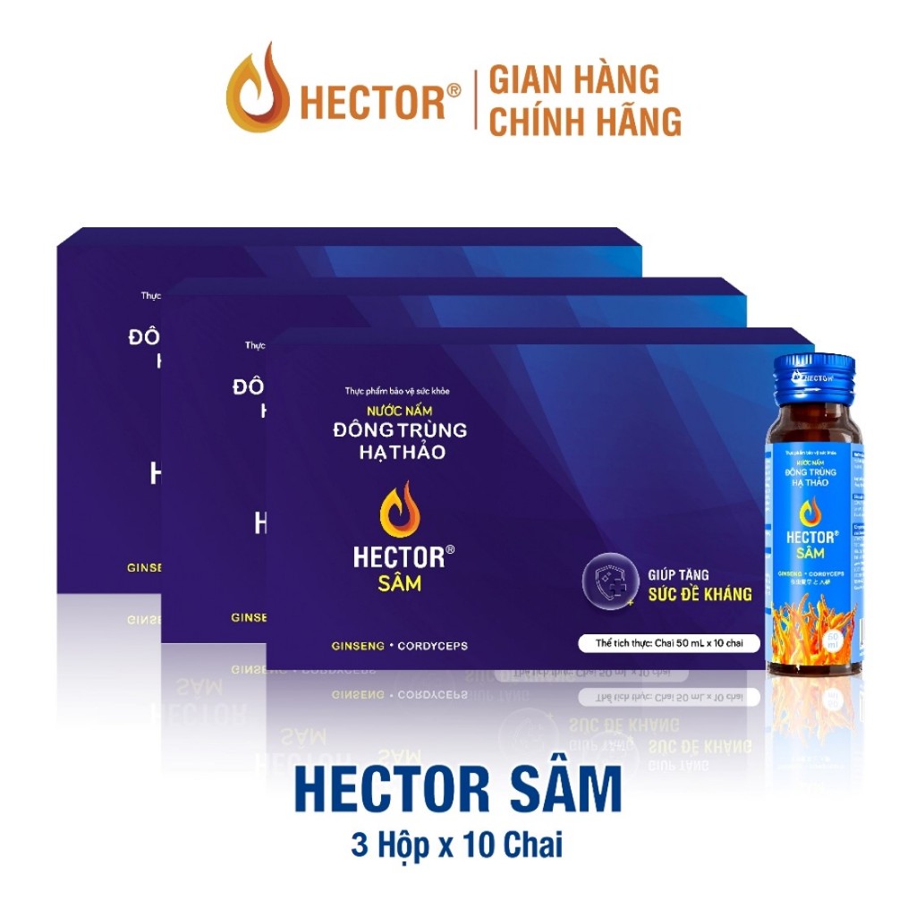 Combo 3 hộp Hector sâm - Nước uống đông trùng hạ thảo hector sâm tăng cường sức khỏe và sức đề kháng