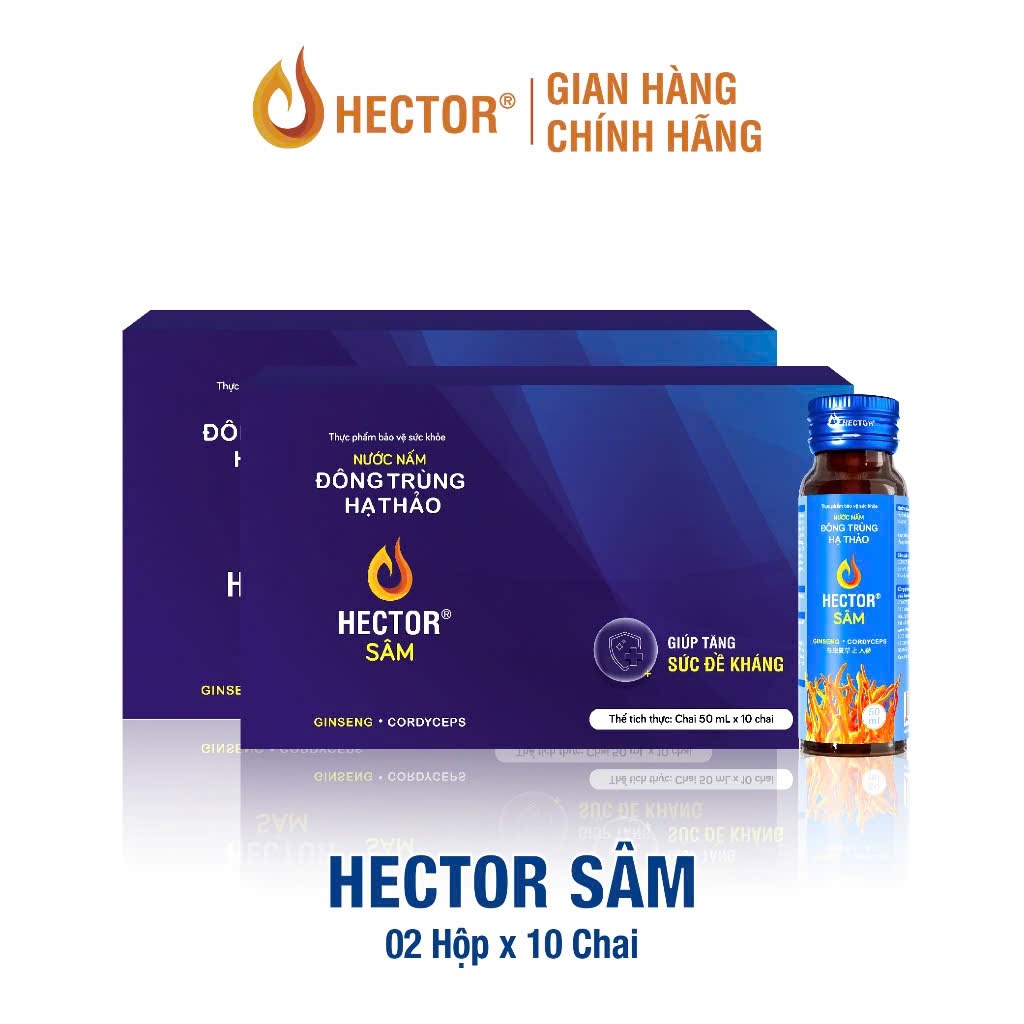 Combo 2 hộp nước uống đông trùng hạ thảo hector sâm hỗ trợ tăng sức đề kháng, tăng cường sức khỏe
