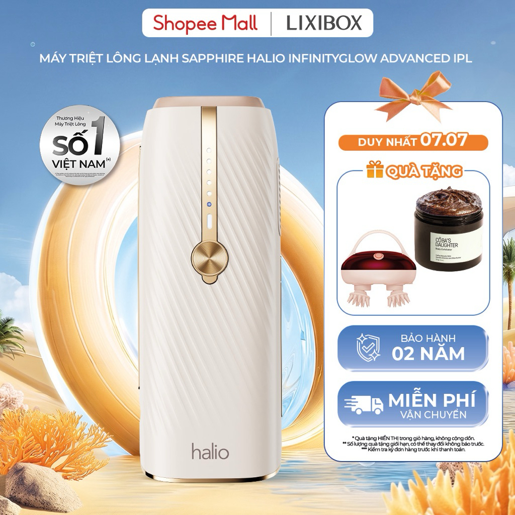 [SPLIVE] Máy Triệt Lông Lạnh Sapphire Halio InfinityGlow Advanced IPL Sapphire Cooling Hair Removal Device