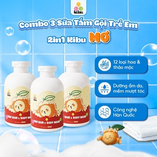Combo 3 Sữa Tắm Gội Trẻ Em 2in1 Kibu MƠ - Bảo Vệ Tóc Mềm Mượt & Dịu Nhẹ Cho Da Nhạy Cảm - 3x300ml