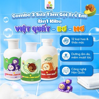 Combo 3 chai Sữa Tắm Gội Trẻ Em 2in1 Bơ - Việt Quất - Mơ
