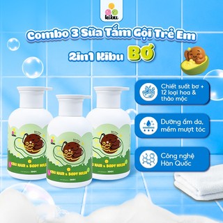 Combo 3 chai Sữa Tắm Gội Trẻ Em 2in1 Kibu Bơ