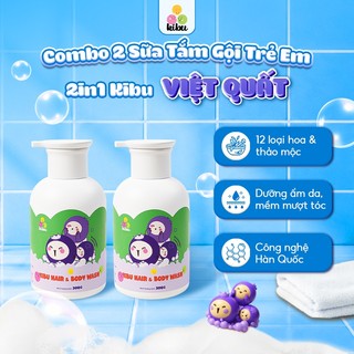 Combo 2 Sữa Tắm Gội Trẻ Em 2in1 Kibu VIỆT QUẤT - Bảo Vệ Tóc Mềm Mượt & Dịu Nhẹ Cho Da Nhạy Cảm - 30