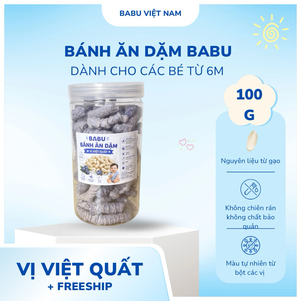 Bánh ăn dặm vị việt quất dành cho bé từ 6 tháng đến 3 tuổi