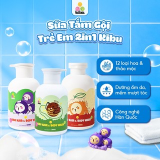 Sữa Tắm Gội Trẻ Em 2in1 Kibu - Thành Phần Thiên Nhiên Dịu Nhẹ Cho Da Nhạy Cảm Mềm Mượt Tóc - 300ml