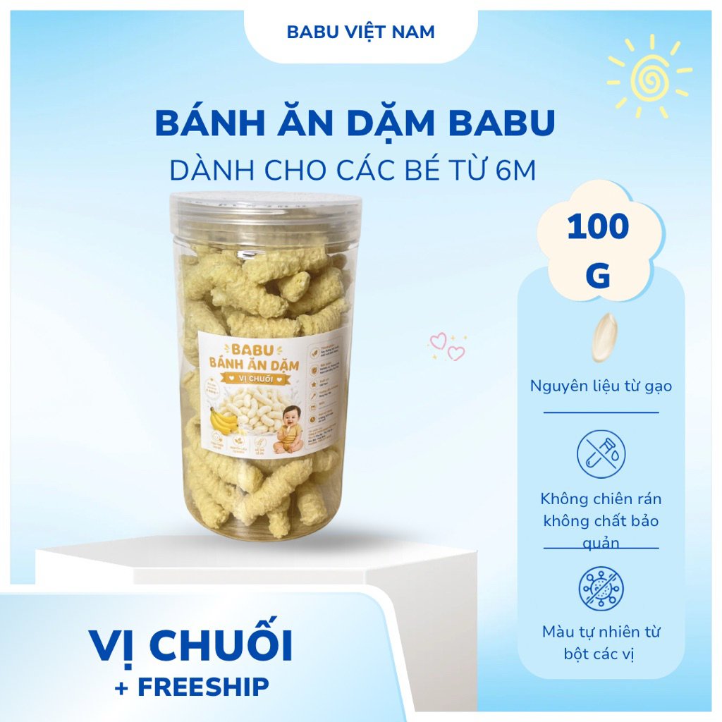 Bánh ăn dặm BaBu nhiều vị cho bé nguyên liệu an toàn lành tính dành cho bé từ 6 tháng đến 3 tuổi
