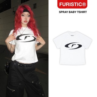 Áo thun nữ baby tee kiểu raglan Furistic Spray Logo Baby Tshirt
