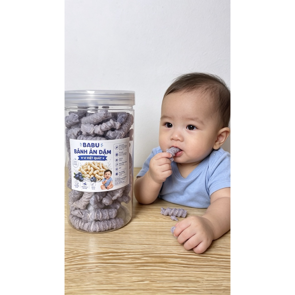 Bánh ăn dặm vị việt quất dành cho bé từ 6 tháng đến 3 tuổi