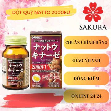 Viên Uống Natto Kinase Orihiro Nhật Bản 60 Viên, Giúp Ngừa đột Quy