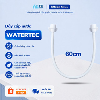 Dây cấp nước 6 tấc có nút vặn trắng cao cấp WATERTEC WT0048 nhựa PVC Malaysia