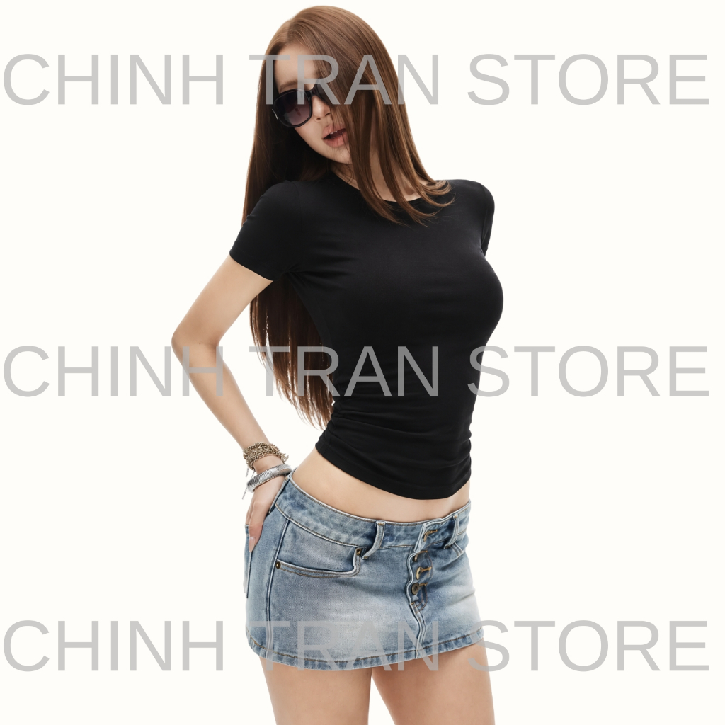 [THẮT EO] Áo Thun Ôm Body Cotton Mịn Co Giãn- Chinh Trần Store