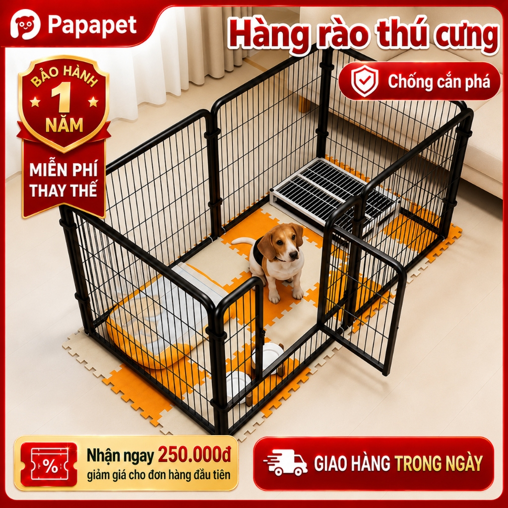 🐶😽Chuồng Chó Hàng rào thú cưng Cho chó lớn Bộ Quây Chó 6/7/9 Tấm SIÊU BỀN Sơn tĩnh điện Chống gỉ