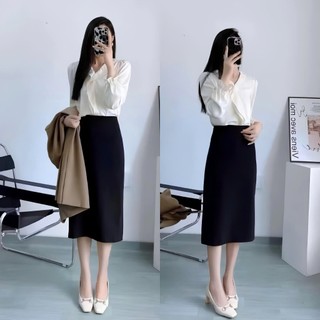 Chân váy bút chì, chân váy nữ công sở dáng suông dài 65cm ôm nhẹ thanh lịch chất dày dặn cao cấp M418