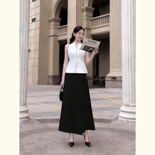Chân váy nữ, chân váy dáng chữ A dài phối chi tiết thắt nơ sang trọng phù hợp đi làm đi chơi M888 M88