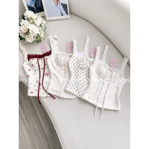 -HÀNG SẴN- ÁO CORSET HOA LAVENDER MÙA HÈ CÓ GỌNG ĐỊNH FORM VÀ MÚT NGỰC( ẢNH THẬT)