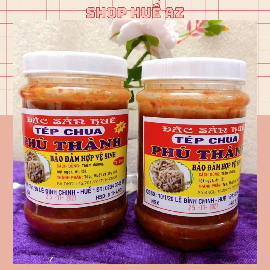 Combo 2 hủ (hủ 500g) Tép Chua Phú Thành - Đặc sản Huế