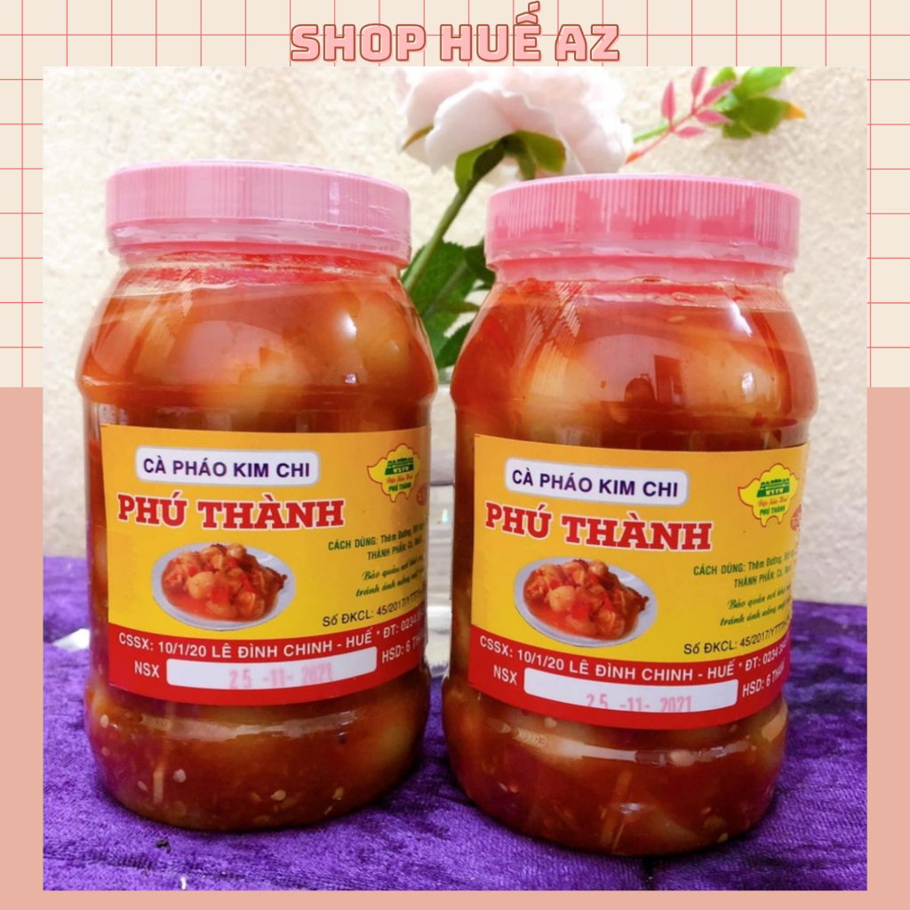 Combo 2 hủ (hủ 500g) Mắm Cà Pháo Kim Chi Phú Thành - Đặc sản Huế