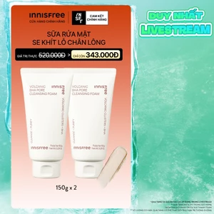 INNISFREE x Bộ 2 Sữa rửa mặt se khít lỗ chân lông Innisfree Volcanic Pore BHA Cleansing Foam 150g