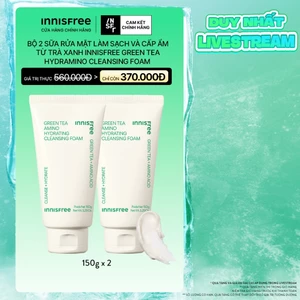 INNISFREE x Bộ 2 Sữa rửa mặt làm sạch và cấp ẩm từ trà xanh Innisfree Green Tea Hydramino Cleansing Foam 150G