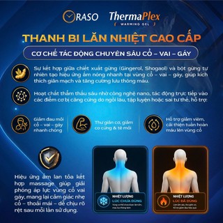 Thanh Bi Lăn Oraso ThermaPlex (70ml) - Gel massage hỗ trợ đau lưng, cổ vai gáy, tê bì chân tay, nhức mỏi, căng cơ