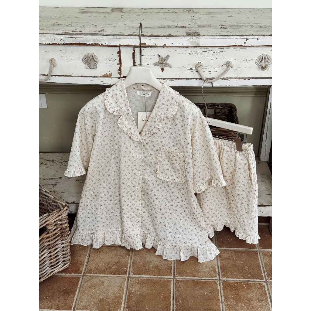 [THE RIBBON CLUB] QiXi Homewear Bộ đồ ngủ nữ hoa nhí bèo tiểu thư