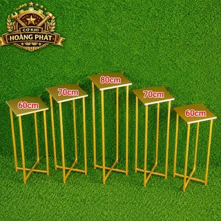 Bộ kệ gấp gọn 5 cái, chân thẳng, mặt vuông để lễ tráp cưới hỏi