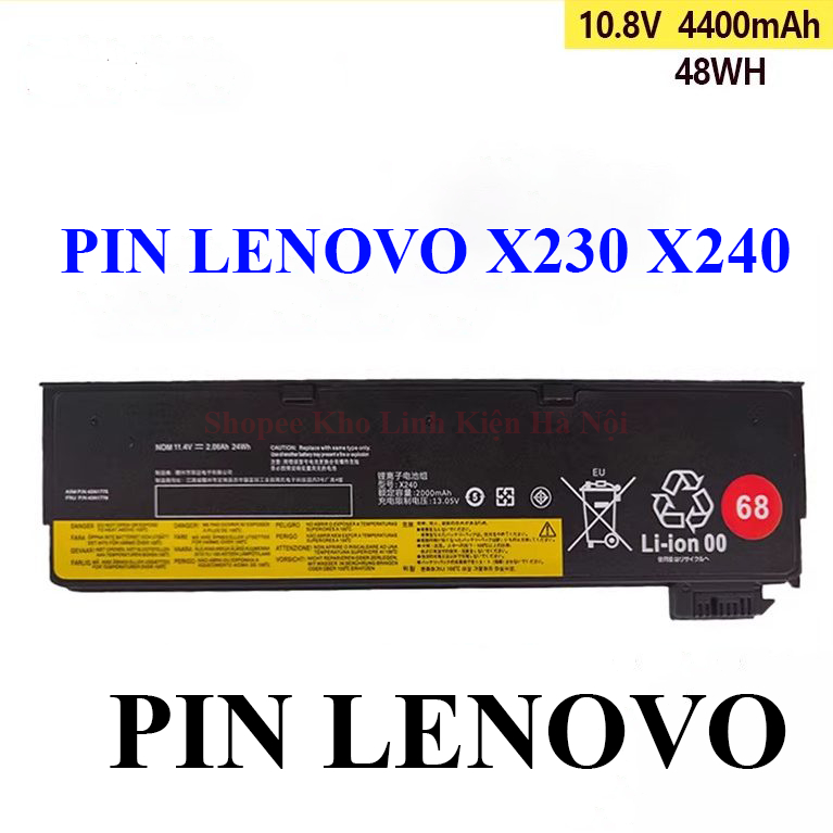 (BH 12 THÁNG) Pin Lenovo ThinkPad X240 X250 X260 X270 T440 T450 T450s T460 T460s T460p T470p 68+