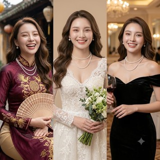 [ DAISYN ] N419 choker vòng cổ hạt Trai, dây chuyền hạt ngọc nhân tạo đá dây chuyền mang áo dài sợi hạt 4mm cho nữ