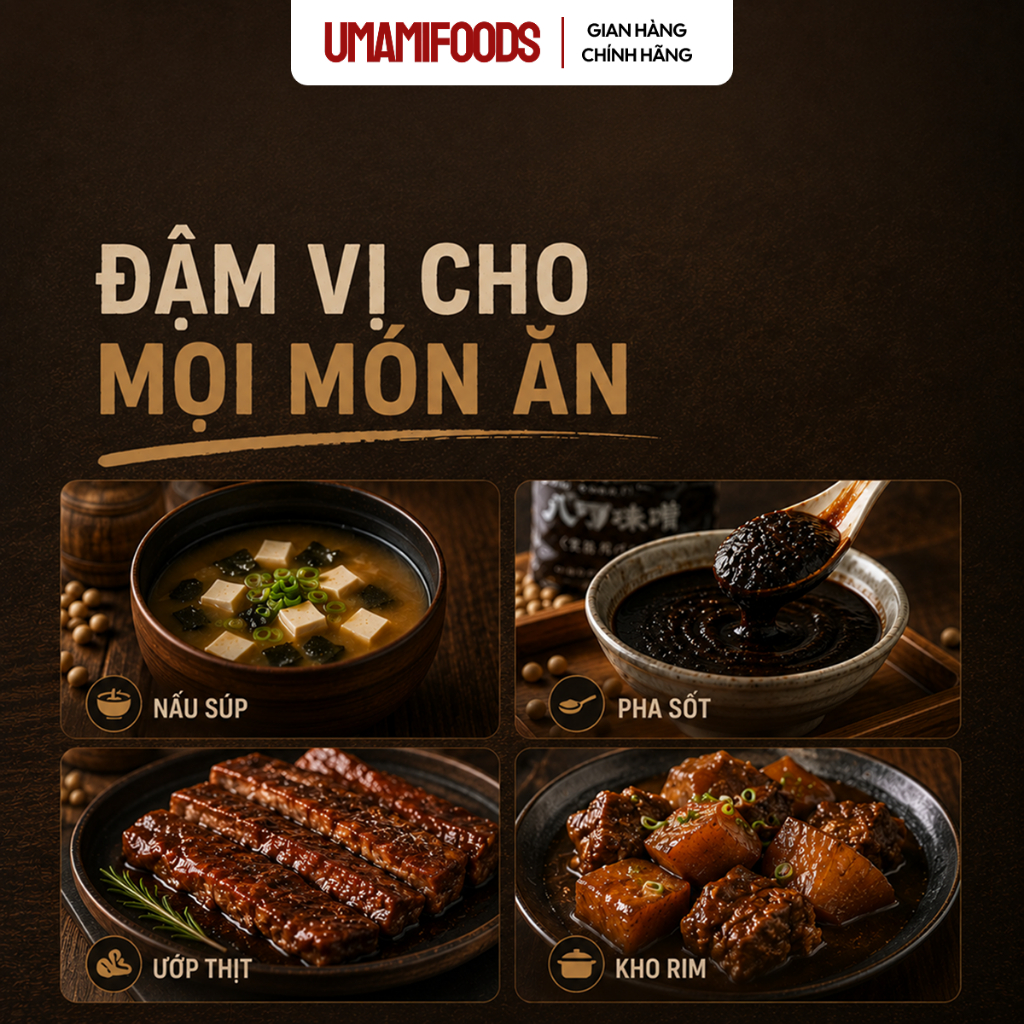 Đậu Tương Lên Men Hatcho Miso Kakukyu 500g | Tương Miso Nhật Bản Cao Cấp | Nấu Súp Miso, Ướp Thịt, Làm Sốt