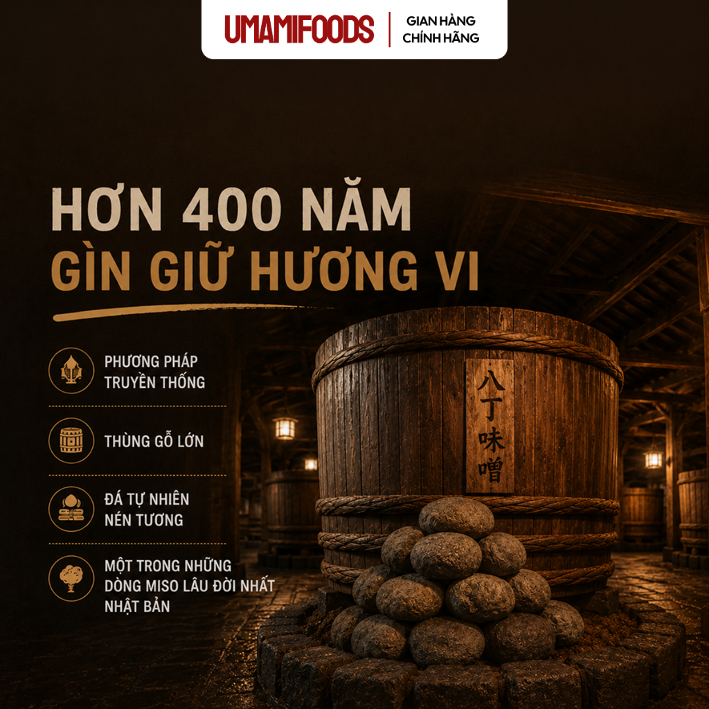 Đậu Tương Lên Men Hatcho Miso Kakukyu 500g | Tương Miso Nhật Bản Cao Cấp | Nấu Súp Miso, Ướp Thịt, Làm Sốt