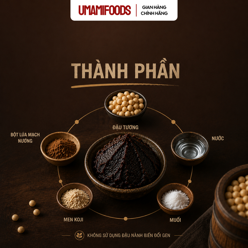 Đậu Tương Lên Men Hatcho Miso Kakukyu 500g | Tương Miso Nhật Bản Cao Cấp | Nấu Súp Miso, Ướp Thịt, Làm Sốt