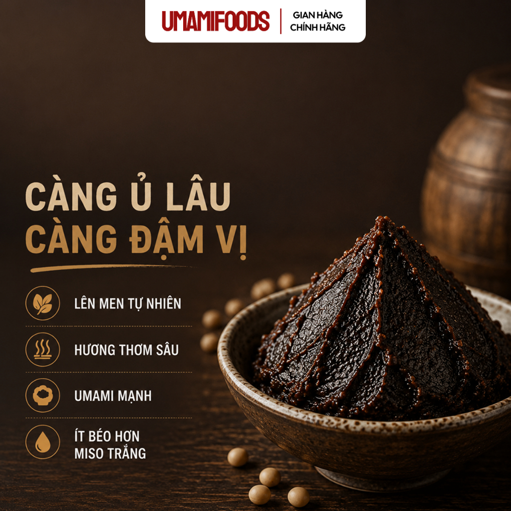Đậu Tương Lên Men Hatcho Miso Kakukyu 500g | Tương Miso Nhật Bản Cao Cấp | Nấu Súp Miso, Ướp Thịt, Làm Sốt
