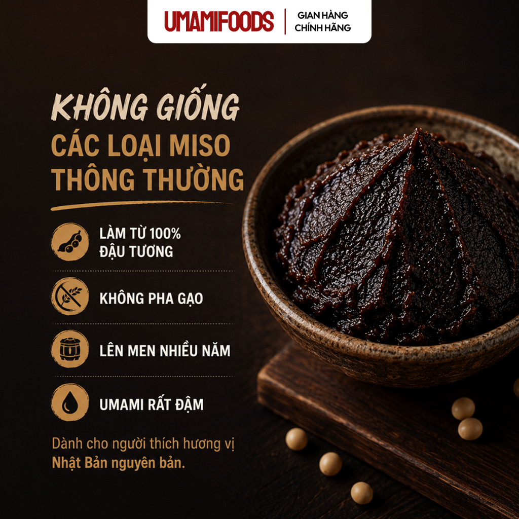 Đậu Tương Lên Men Hatcho Miso Kakukyu 500g | Tương Miso Nhật Bản Cao Cấp | Nấu Súp Miso, Ướp Thịt, Làm Sốt