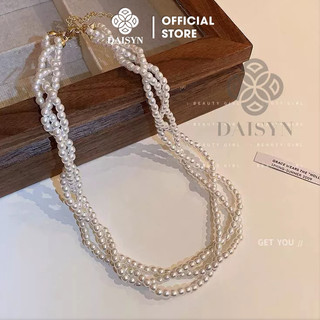 [ DAISYN ] N411 choker vòng cổ hạt Trai, dây chuyền hạt ngọc trai nhân tạo đádây chuyền mang áo dài 3 sợi đan sang trọ