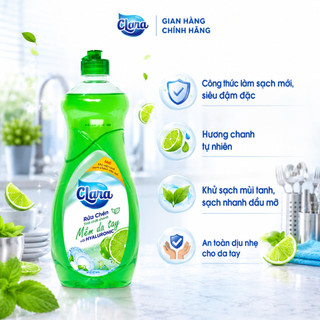 Combo 2 Chai Nước Rửa Chén Clara Chanh Tự Nhiên 750g NRCC01, Nước Rửa Chén Sạch Nhanh Dầu Mỡ, Thơm Mát, Tiết Kiệm