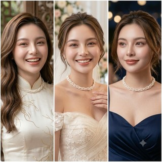 [ DAISYN ] N411 choker vòng cổ hạt Trai, dây chuyền hạt ngọc trai nhân tạo đádây chuyền mang áo dài 3 sợi đan sang trọ