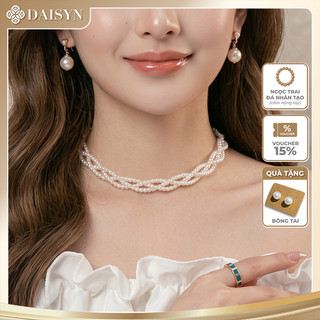[ DAISYN ] N411 choker vòng cổ hạt Trai, dây chuyền hạt ngọc trai nhân tạo đádây chuyền mang áo dài 3 sợi đan sang trọ