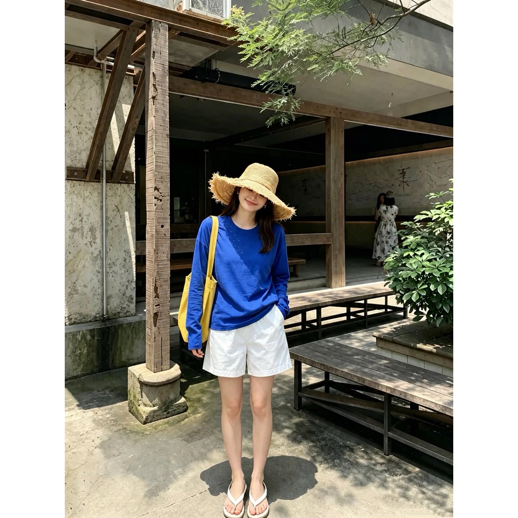 [The Spark] Áo Thun Tay Dài Basic Cotton Xước Mỏng Nhẹ Thoáng Mát Form Rộng Unisex Nam Nữ – Hè Thu Đông | BigBuy360 - bigbuy360.vn