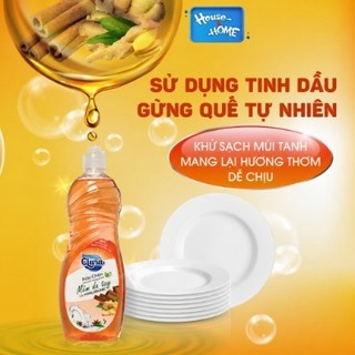 QÙA TẶNG Nước Rửa Chén Clara Hương Gừng Quế Tự Nhiên 400g NRCQG10, Nước Rửa Bát Sạch Nhanh Dầu Mỡ, Khử Mùi Tốt