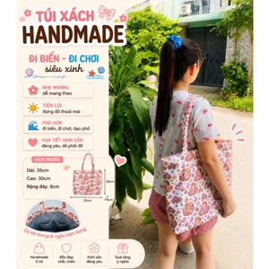 Túi Tote Vải Canvas 2 Lớp Handmade siêu to rộng lớn chứa nhiều đồ Đeo Vai Hàng Ngày Đi Học Đi Chơi