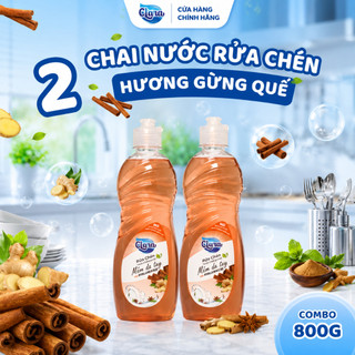 QÙA TẶNG Nước Rửa Chén Clara Hương Gừng Quế Tự Nhiên 400g NRCQG10, Nước Rửa Bát Sạch Nhanh Dầu Mỡ, Khử Mùi Tốt