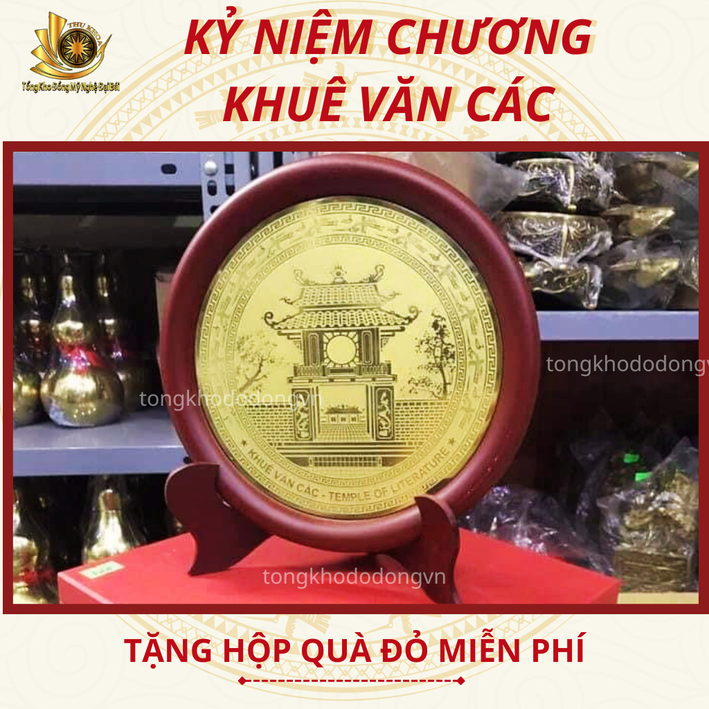 Đĩa Mặt Trống Đồng ✅FREESHIP✅ Đường Kính 23cm Kèm Hộp Quà Tặng Bằng Đồng Đại Bái Tặng Đối Tác Đặt Bàn Làm Việc Tủ Kính