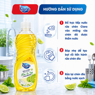 QUÀ TẶNG Nước Rửa Chén Clara Chanh Tự Nhiên 400g NRCC10, Nước Rửa Chén Sạch Nhanh Dầu Mỡ, Thơm Mát, Tiết Kiệm