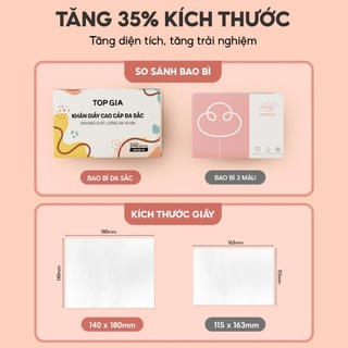 Giấy ăn rút Topgia đa sắc cao cấp 240 tờ 4 lớp, dập vân 4D, mềm mịn, thấm hút tốt