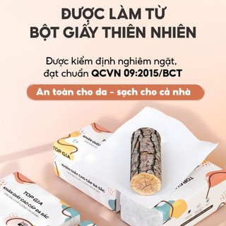 Giấy ăn rút Topgia đa sắc cao cấp 240 tờ 4 lớp, dập vân 4D, mềm mịn, thấm hút tốt
