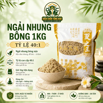 Ngải Bông Ngải Nhung Cho Máy Xông Ngải -Ngải Bông - Ngải Cứu Khô - Ngải Nhung Gói 500G - 1KG