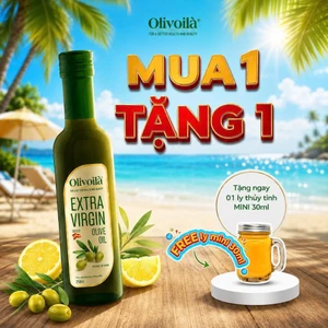 Dầu Olive Extra Virgin Olivoilà 250ml – Dầu Ô Liu Nguyên Chất Nhập Khẩu, Dùng Cho Salad, Chiên Xào, Ăn Dặm