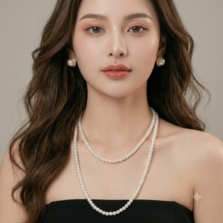 [ 𝐍𝐠𝐨̣𝐜 Đ𝐚̀𝐢 𝐋𝐨𝐚𝐧] N169 dây chuyền handmade hạt ngọc tròn hạt 6mm